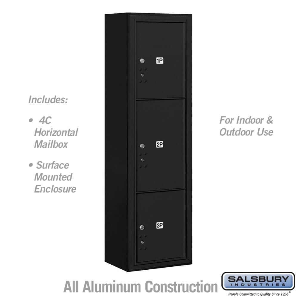 Salsbury Industries 4C Horizontal Mailbox with USPS Access — Maximum Height [3 Parcel Lockers] 3816S-3PBFU 820996625922 YourLockerStore