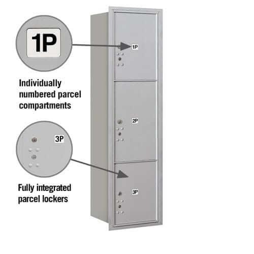 Salsbury Industries 4C Horizontal Mailbox with USPS Access — Maximum Height [3 Parcel Lockers] YourLockerStore