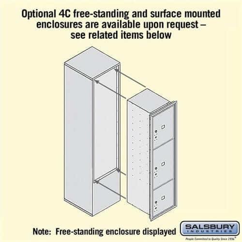 Salsbury Industries 4C Horizontal Mailbox with USPS Access — Maximum Height [3 Parcel Lockers] YourLockerStore