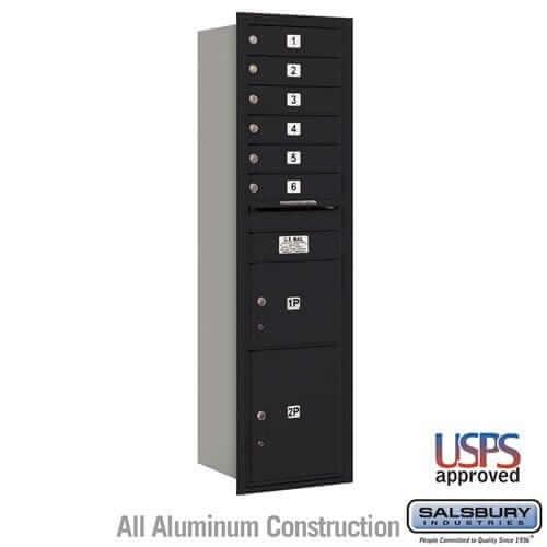 Salsbury Industries 4C Horizontal Mailbox with USPS Access — Maximum Height [6 Doors + 2 Parcel Lockers] 3716S-06BRU 820996623973 YourLockerStore