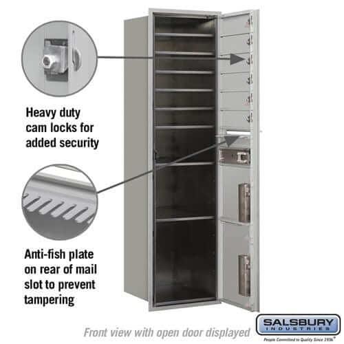 Salsbury Industries 4C Horizontal Mailbox with USPS Access — Maximum Height [6 Doors + 2 Parcel Lockers] YourLockerStore