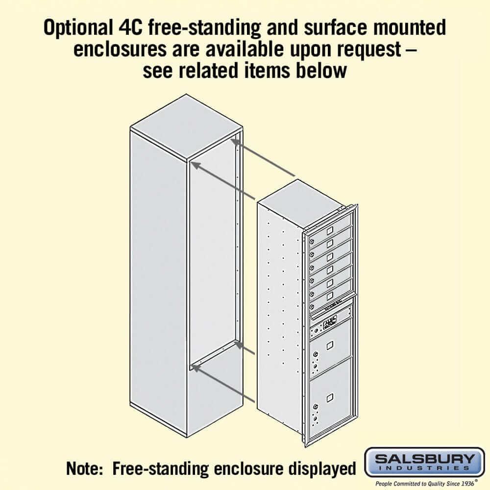 Salsbury Industries 4C Horizontal Mailbox with USPS Access — Maximum Height [6 Doors + 2 Parcel Lockers] YourLockerStore