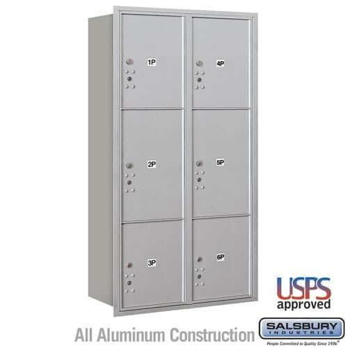 Salsbury Industries 4C Horizontal Mailbox with USPS Access — Maximum Height [6 Parcel Lockers] 3716D-6PARU 820996581372 YourLockerStore