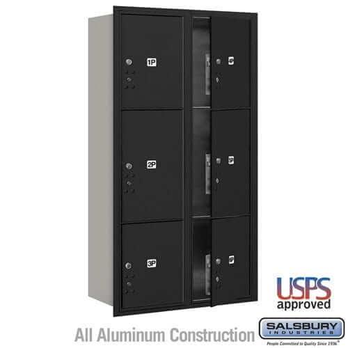 Salsbury Industries 4C Horizontal Mailbox with USPS Access — Maximum Height [6 Parcel Lockers] 3716D-6PBFU 820996628534 YourLockerStore