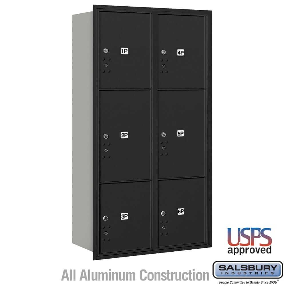 Salsbury Industries 4C Horizontal Mailbox with USPS Access — Maximum Height [6 Parcel Lockers] 3716D-6PBRU 820996628541 YourLockerStore