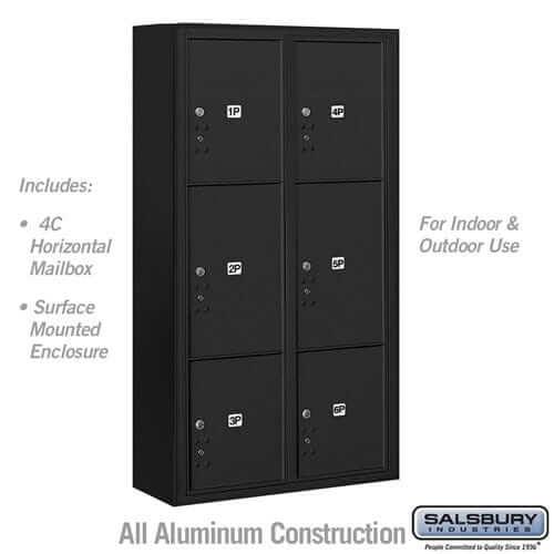Salsbury Industries 4C Horizontal Mailbox with USPS Access — Maximum Height [6 Parcel Lockers] 3816D-6PBFU 820996628558 YourLockerStore