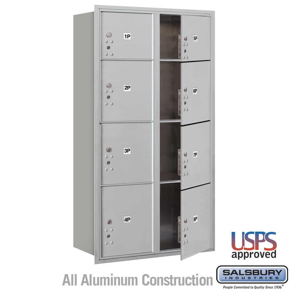 Salsbury Industries 4C Horizontal Mailbox with USPS Access — Maximum Height [8 Parcel Lockers] 3716D-8PAFU 820996582300 YourLockerStore