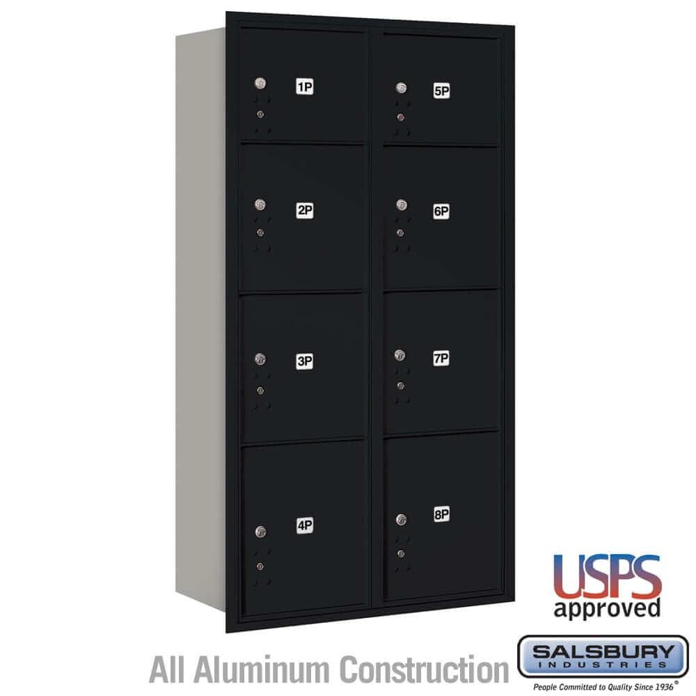 Salsbury Industries 4C Horizontal Mailbox with USPS Access — Maximum Height [8 Parcel Lockers] 3716D-8PBRU 820996624604 YourLockerStore