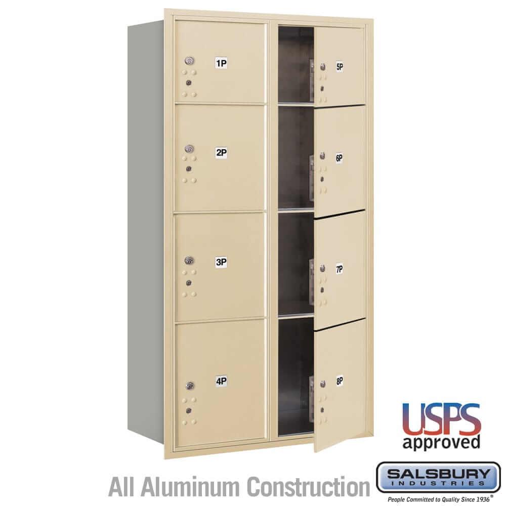 Salsbury Industries 4C Horizontal Mailbox with USPS Access — Maximum Height [8 Parcel Lockers] 3716D-8PSFU 820996582331 YourLockerStore