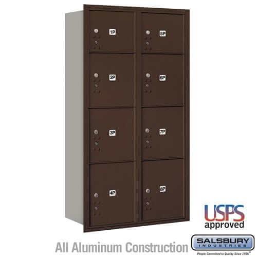 Salsbury Industries 4C Horizontal Mailbox with USPS Access — Maximum Height [8 Parcel Lockers] 3716D-8PZRU 820996582355 YourLockerStore
