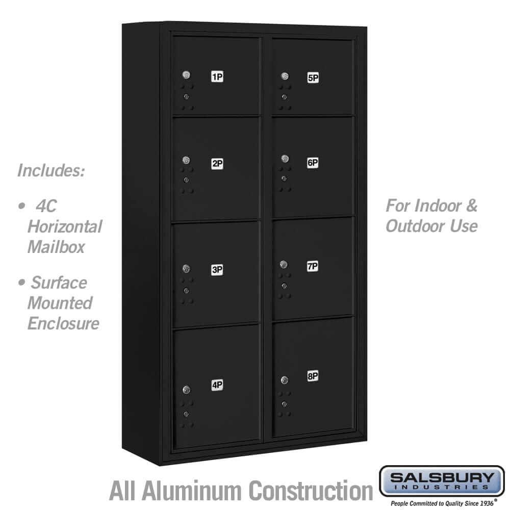 Salsbury Industries 4C Horizontal Mailbox with USPS Access — Maximum Height [8 Parcel Lockers] 3816D-8PBFU 820996628077 YourLockerStore