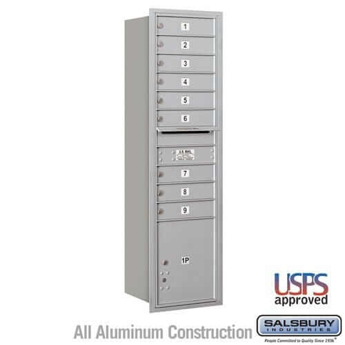 Salsbury Industries 4C Horizontal Mailbox with USPS Access — Maximum Height [9 Doors + 1 Parcel Locker] 3716S-09ARU 820996415080 YourLockerStore