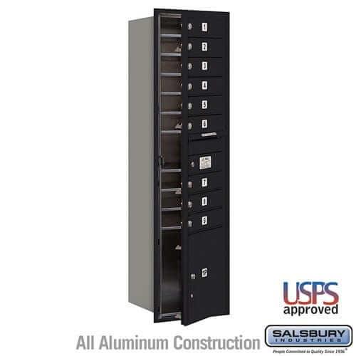 Salsbury Industries 4C Horizontal Mailbox with USPS Access — Maximum Height [9 Doors + 1 Parcel Locker] 3716S-09BFU 820996624543 YourLockerStore