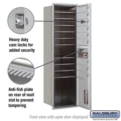 Salsbury Industries 4C Horizontal Mailbox with USPS Access — Maximum Height [9 Doors + 1 Parcel Locker] YourLockerStore