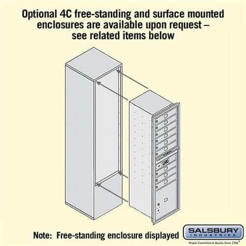 Salsbury Industries 4C Horizontal Mailbox with USPS Access — Maximum Height [9 Doors + 1 Parcel Locker] YourLockerStore
