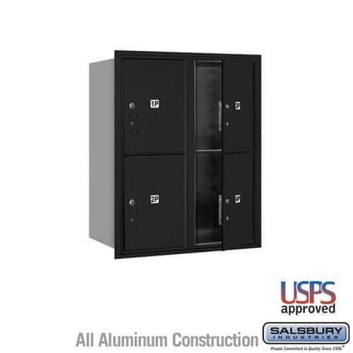 Salsbury Industries 4C Horizontal Parcel Locker with USPS Access — 10 Door High [4 Parcel Lockers] 3710D-4PBFU 820996625106 YourLockerStore