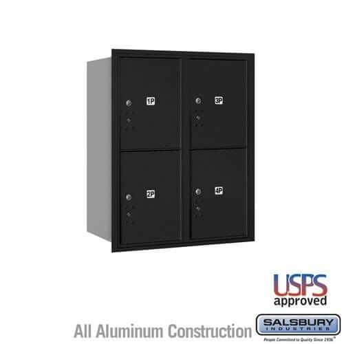 Salsbury Industries 4C Horizontal Parcel Locker with USPS Access — 10 Door High [4 Parcel Lockers] 3710D-4PBRU 820996625120 YourLockerStore