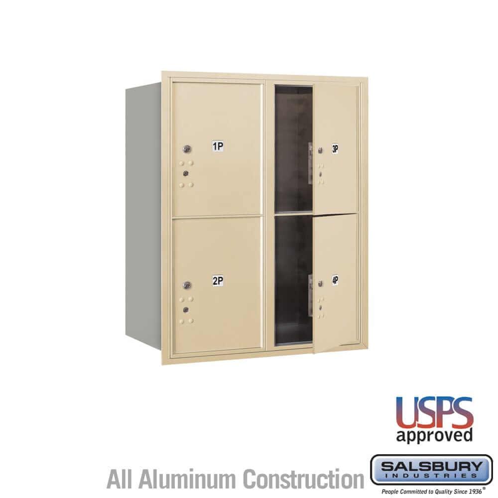Salsbury Industries 4C Horizontal Parcel Locker with USPS Access — 10 Door High [4 Parcel Lockers] 3710D-4PSFU 820996478351 YourLockerStore