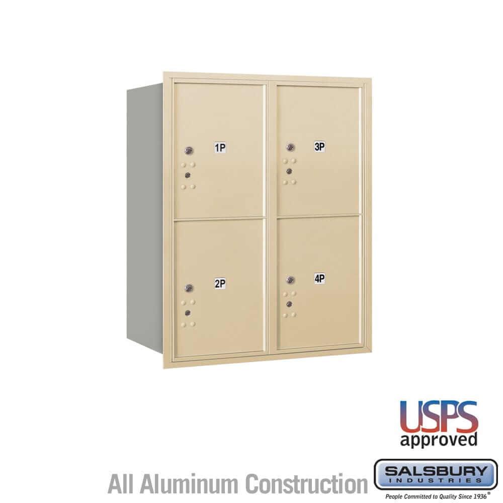 Salsbury Industries 4C Horizontal Parcel Locker with USPS Access — 10 Door High [4 Parcel Lockers] 3710D-4PSRU 820996478399 YourLockerStore