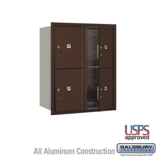Salsbury Industries 4C Horizontal Parcel Locker with USPS Access — 10 Door High [4 Parcel Lockers] 3710D-4PZFU 820996478368 YourLockerStore