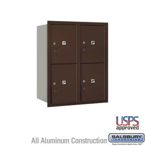 Salsbury Industries 4C Horizontal Parcel Locker with USPS Access — 10 Door High [4 Parcel Lockers] 3710D-4PZRU 820996478405 YourLockerStore
