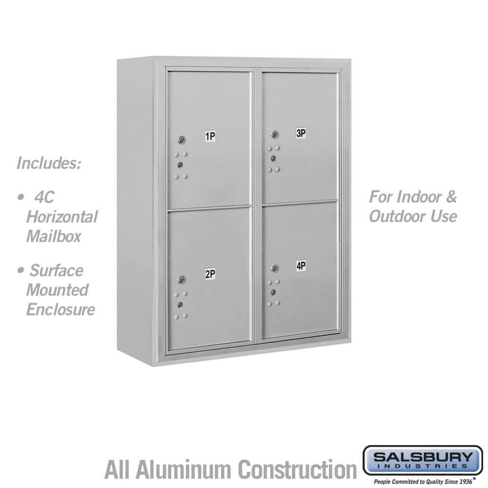 Salsbury Industries 4C Horizontal Parcel Locker with USPS Access — 10 Door High [4 Parcel Lockers] 3810D-4PAFU 820996592132 YourLockerStore