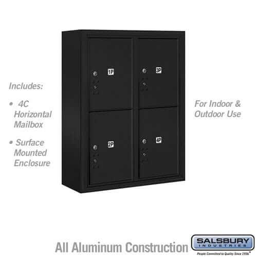 Salsbury Industries 4C Horizontal Parcel Locker with USPS Access — 10 Door High [4 Parcel Lockers] 3810D-4PBFU 820996626172 YourLockerStore