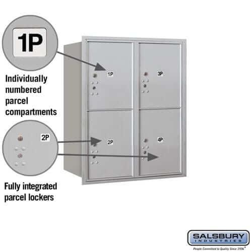 Salsbury Industries 4C Horizontal Parcel Locker with USPS Access — 10 Door High [4 Parcel Lockers] YourLockerStore