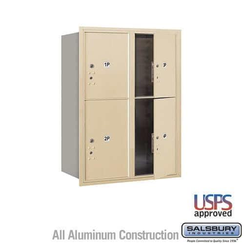 Salsbury Industries 4C Horizontal Parcel Locker with USPS Access — 11 Door High [4 Parcel Lockers] 3711D-4PSFU 820996478511 YourLockerStore