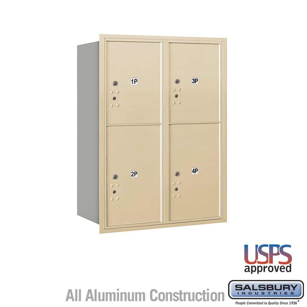 Salsbury Industries 4C Horizontal Parcel Locker with USPS Access — 11 Door High [4 Parcel Lockers] 3711D-4PSRU 820996478559 YourLockerStore