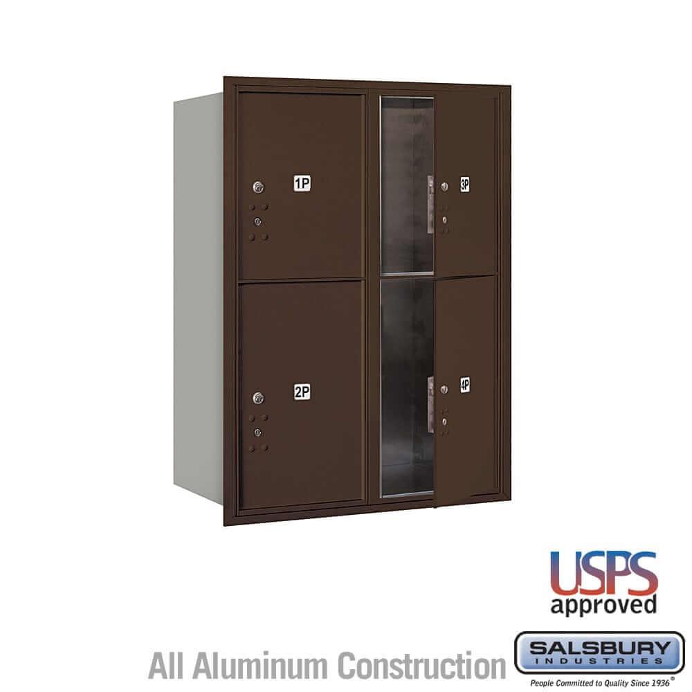 Salsbury Industries 4C Horizontal Parcel Locker with USPS Access — 11 Door High [4 Parcel Lockers] 3711D-4PZFU 820996478528 YourLockerStore