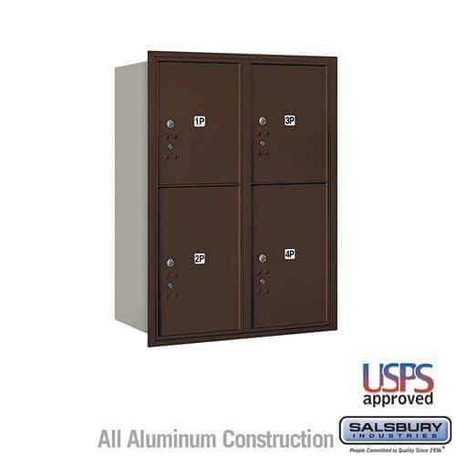 Salsbury Industries 4C Horizontal Parcel Locker with USPS Access — 11 Door High [4 Parcel Lockers] 3711D-4PZRU 820996478566 YourLockerStore