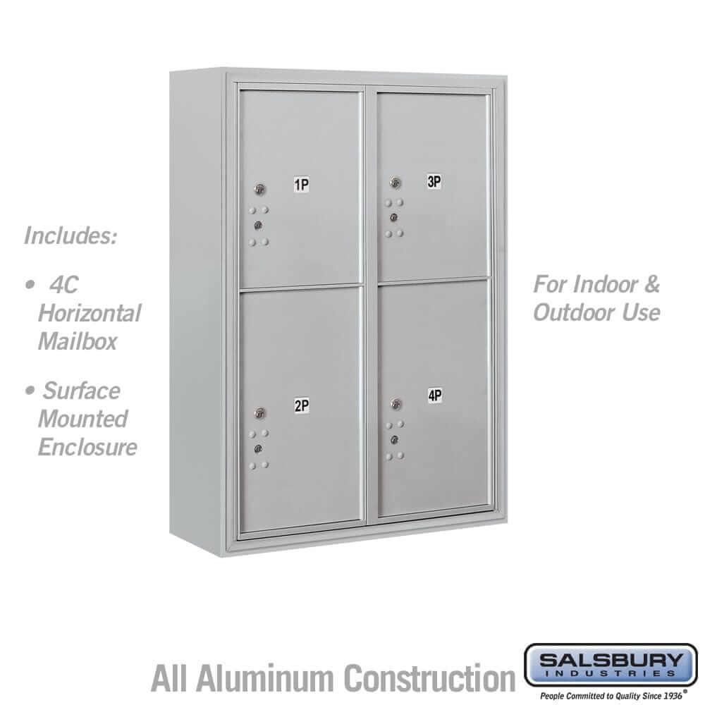 Salsbury Industries 4C Horizontal Parcel Locker with USPS Access — 11 Door High [4 Parcel Lockers] 3811D-4PAFU 820996590275 YourLockerStore