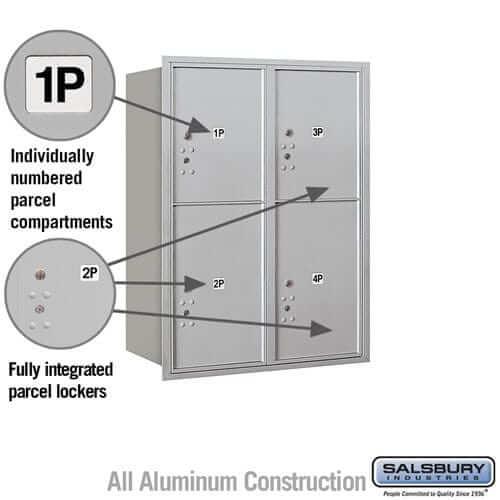 Salsbury Industries 4C Horizontal Parcel Locker with USPS Access — 11 Door High [4 Parcel Lockers] YourLockerStore