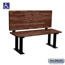 Load image into Gallery viewer, Salsbury Industries ADA Wood Locker Bench — with back support 77781-ADAB-DRK 820996619778 YourLockerStore