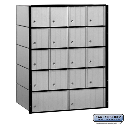 Salsbury Industries Aluminum Standard System Mailbox with Private Access — 18 Doors 2218 820996221803 YourLockerStore
