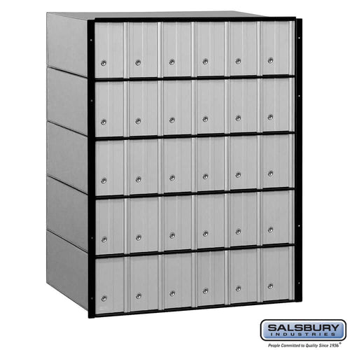 Salsbury Industries Aluminum Standard System Mailbox with Private Access — 30 Doors 2230 820996223005 YourLockerStore