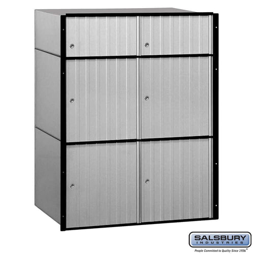 Salsbury Industries Aluminum Standard System Mailbox with Private Access — 6 Doors 2206 820996220608 YourLockerStore