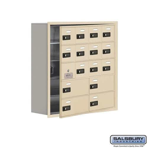 Salsbury Industries Cell Phone Locker — 5 Tier, 4 Wide [12 A + 4 B Doors] 19158-16SRC YourLockerStore