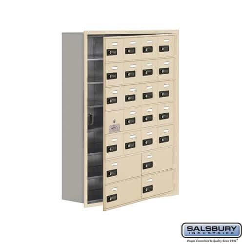 Salsbury Industries Cell Phone Locker — 7 Tier, 4 Wide [20 A + 4 B Doors] 19178-24SRC YourLockerStore