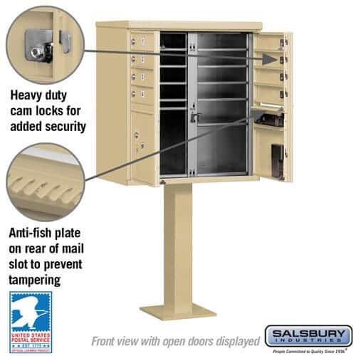 Salsbury Industries Cluster Box Unit with USPS Access — Type I — 8 Doors and 2 Parcel Lockers YourLockerStore