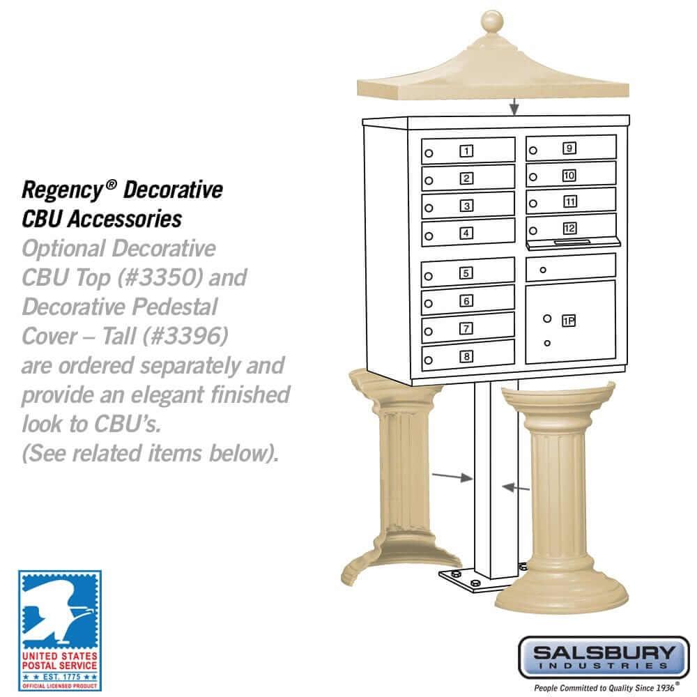 Salsbury Industries Cluster Box Unit with USPS Access — Type II — 12 Doors and 1 Parcel Locker YourLockerStore