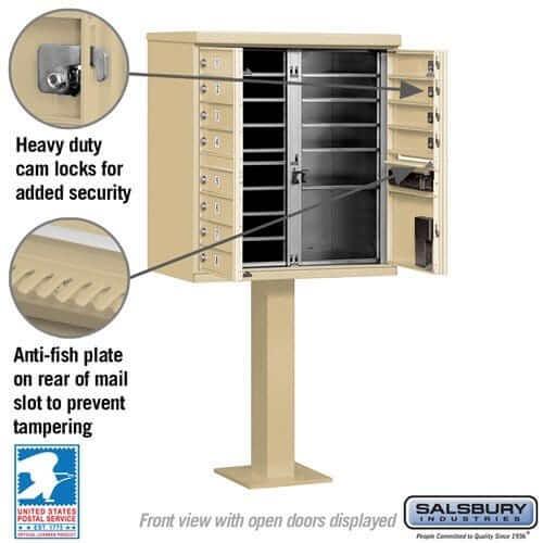Salsbury Industries Cluster Box Unit with USPS Access — Type II — 12 Doors and 1 Parcel Locker YourLockerStore