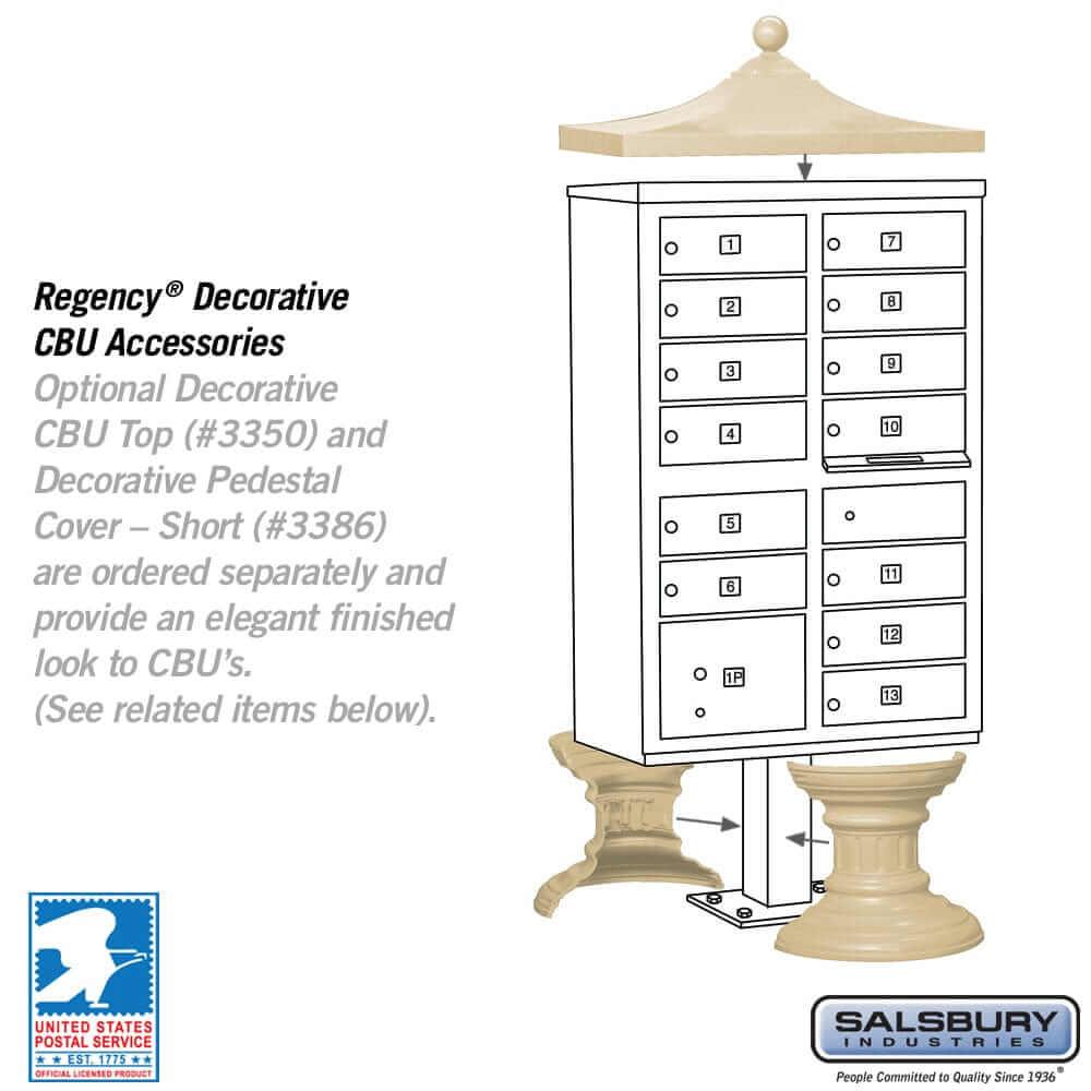 Salsbury Industries Cluster Box Unit with USPS Access — Type IV — 13 Doors and 1 Parcel Locker YourLockerStore