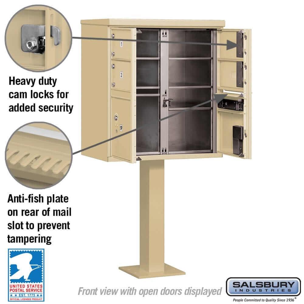 Salsbury Industries Cluster Box Unit with USPS Access — Type V — 4 Doors and 2 Parcel Lockers YourLockerStore