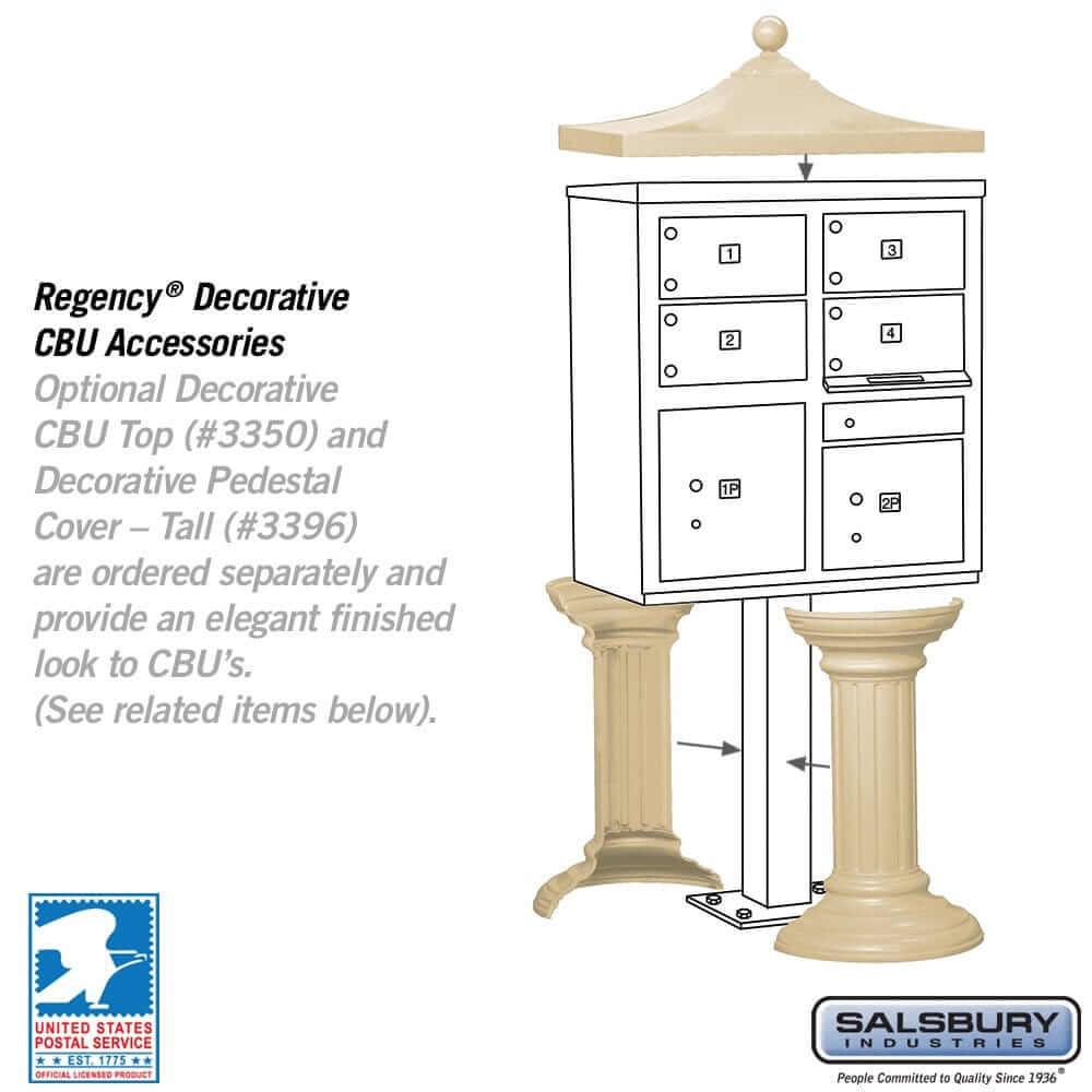 Salsbury Industries Cluster Box Unit with USPS Access — Type V — 4 Doors and 2 Parcel Lockers YourLockerStore