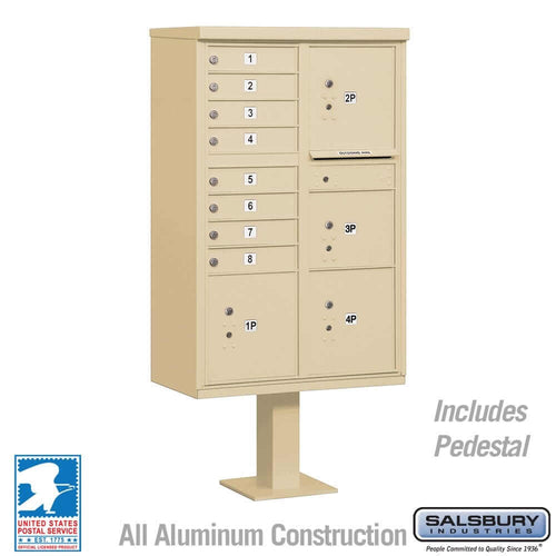 Salsbury Industries Cluster Box Unit with USPS Access — Type VI — 8 Doors and 4 Parcel Lockers 3306SAN-U 820996620200 YourLockerStore