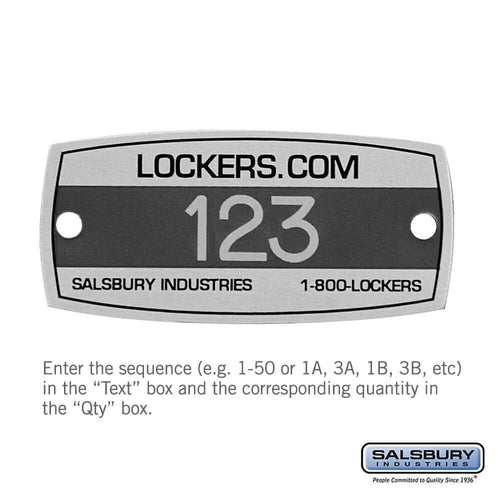 Salsbury Industries Custom Engraved Name/Number Plate — Metal Locker Door 77760 820996776006 YourLockerStore