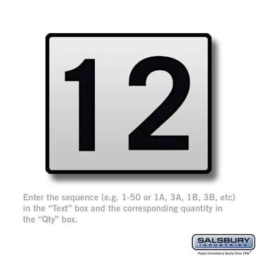 Salsbury Industries Custom Engraved Self Adhesive Placard — 4C Horizontal Mailbox & Parcel Locker Door 3767 820996441720 YourLockerStore