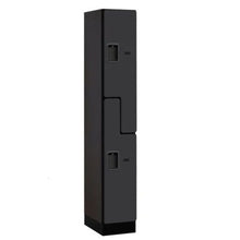 Load image into Gallery viewer, Wood Lockers: Designer Wood Locker - &#39;S&#39; Style - 2 Tier, 1 Wide - Black - Salsbury Industries